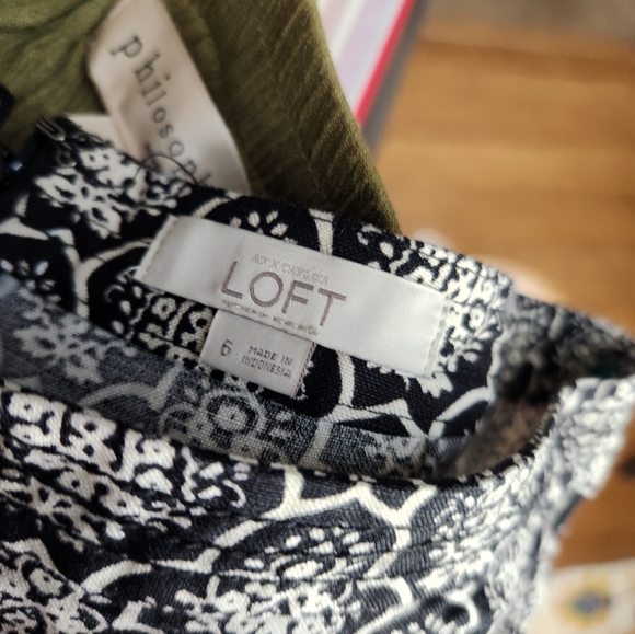 LOFT Black and Cream Skirt Size 6 - Picture 5 of 5